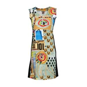 Dolcezza Sleeveless Dress Size S Abstract Print Short Dress Zip Up Detail NWT